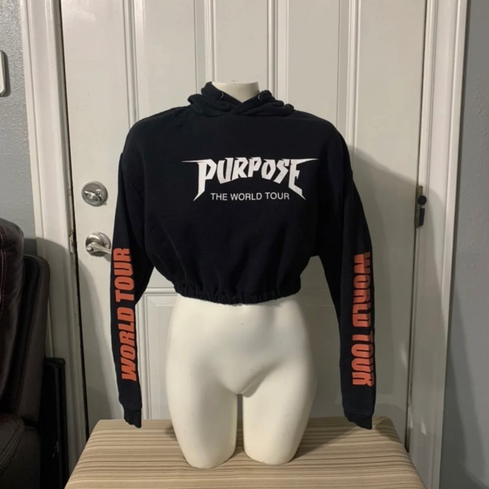 Justin Bieber Purpose tour crop hoodie.